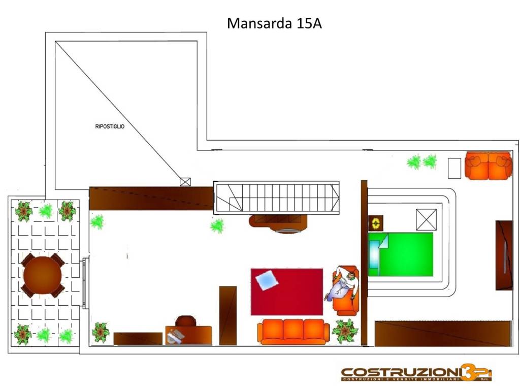 Piantina Mansarda Open Space