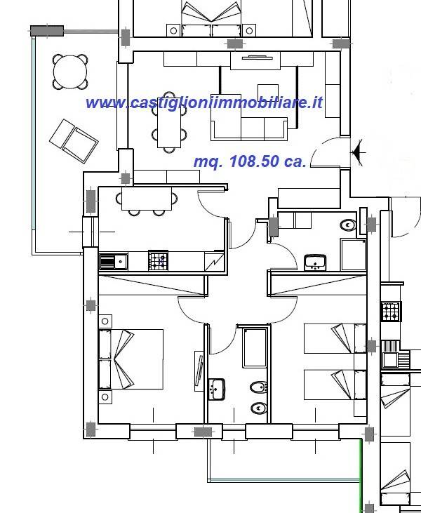 Trilocale mq. 108,50 ca.