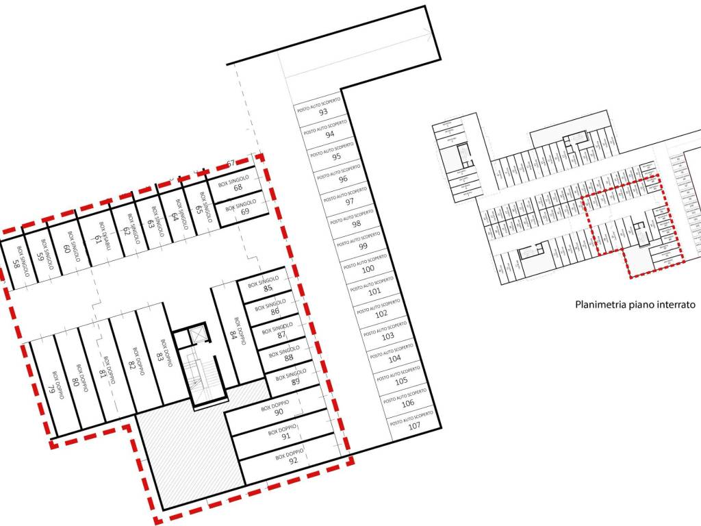 Planimetria box interrati