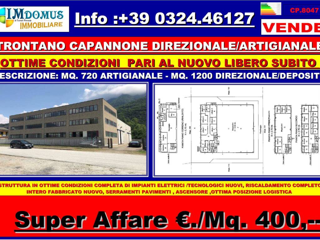 Capannone via leonardo da vinci, trontano