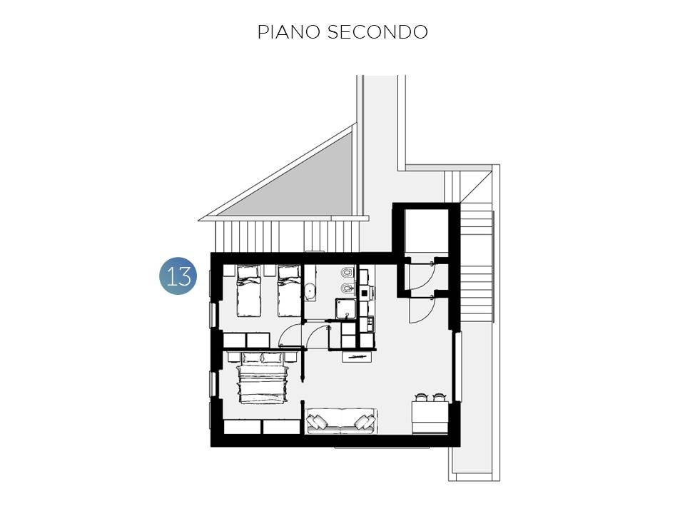 piano secondo mansardato - app. 13