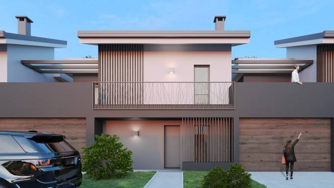 Vista frontale render