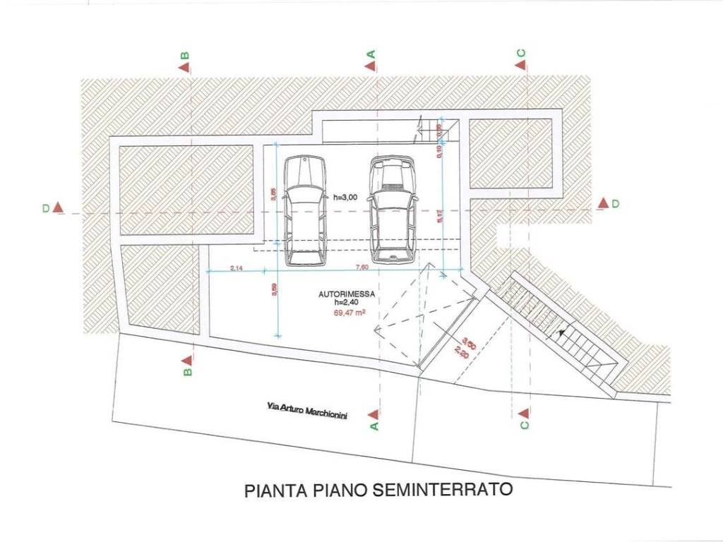 rendering progetto pianta piano seminterrato