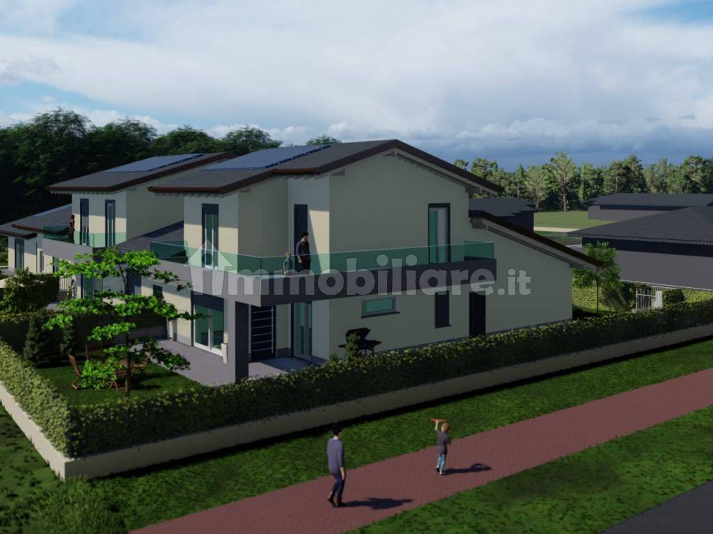 Vendita Villa a schiera in via Pietro Mascagni Chignolo d'Isola. Nuova, posto auto, con balcone