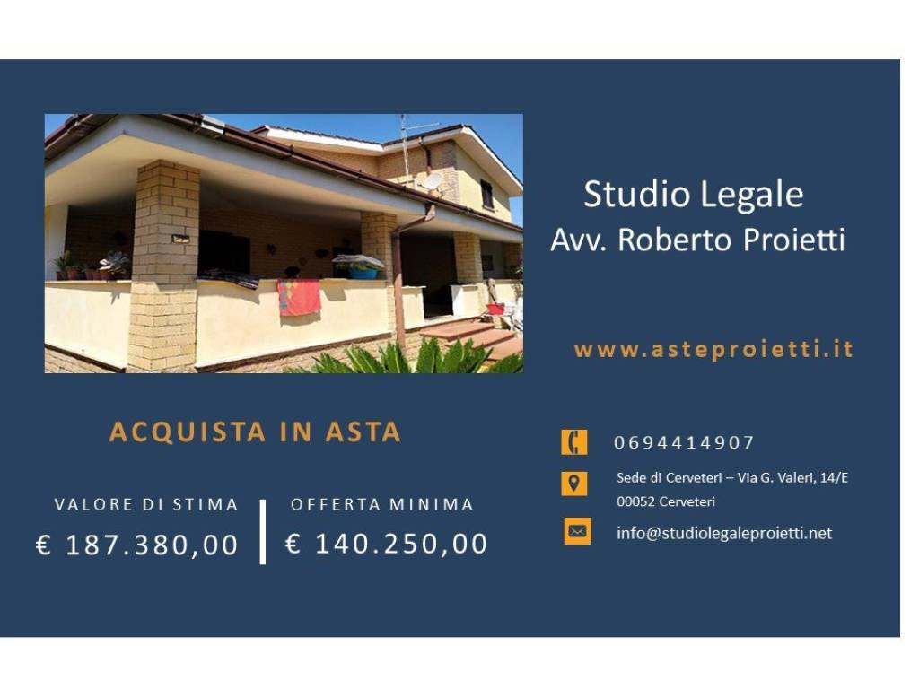 Asta per villa, via Caposaldo di Sella Culqualber 8 Fiumicino