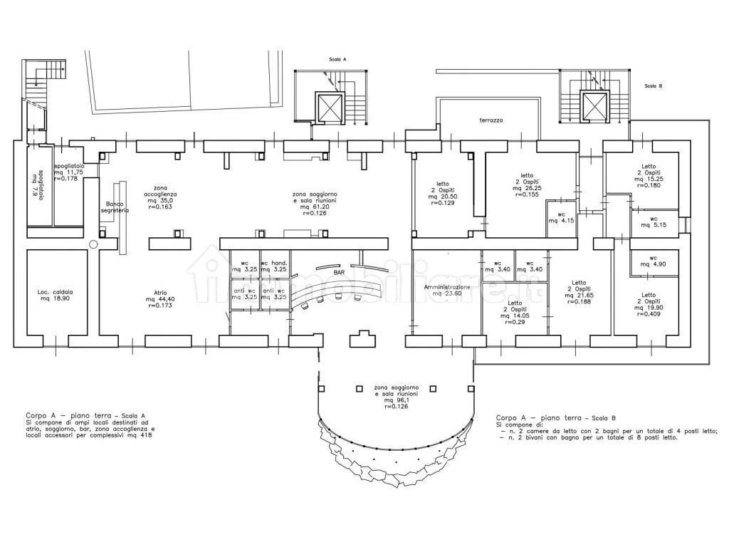 Plan corpo A piano terra