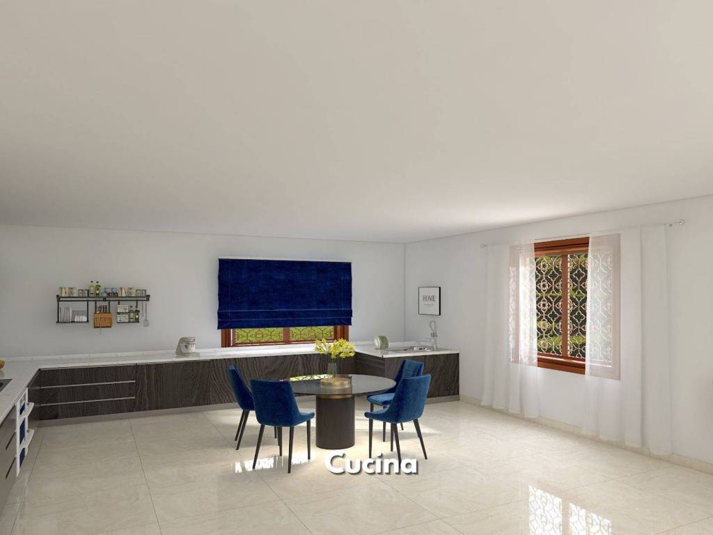 piano terra - rendering zona cucina