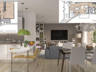 soggiorno/cucina rendering