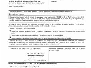 certificato bio