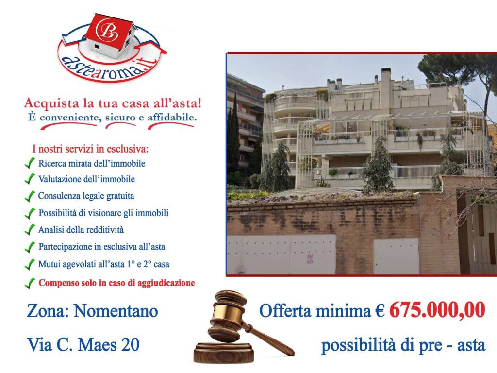 Asta per appartamento, via Costantino Maes 20 Roma