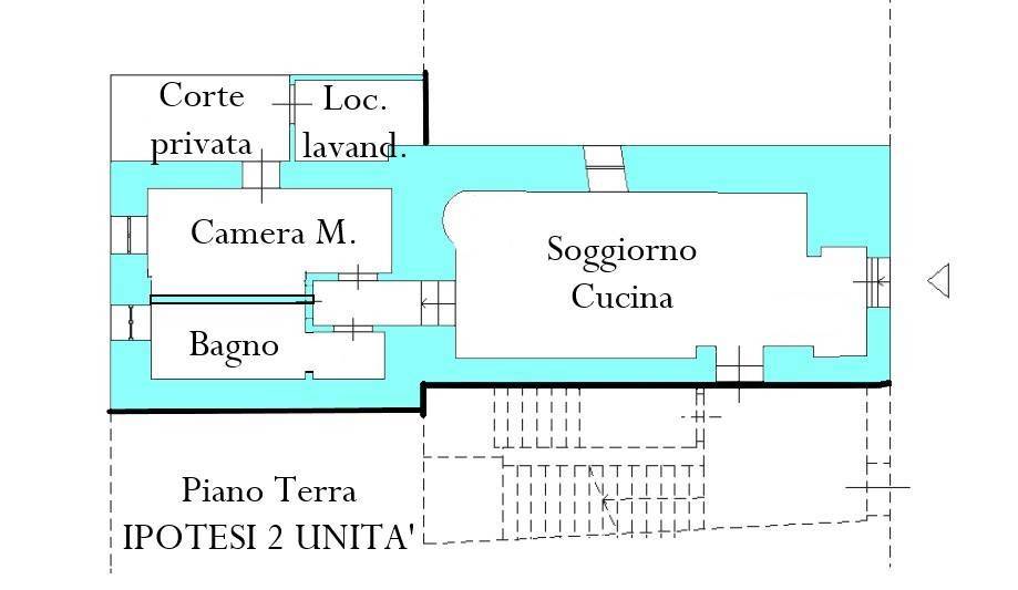 planimetria piano terra ipotesi 2 unità