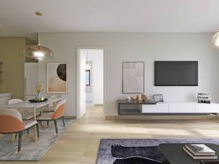 Render sala angolo cottura