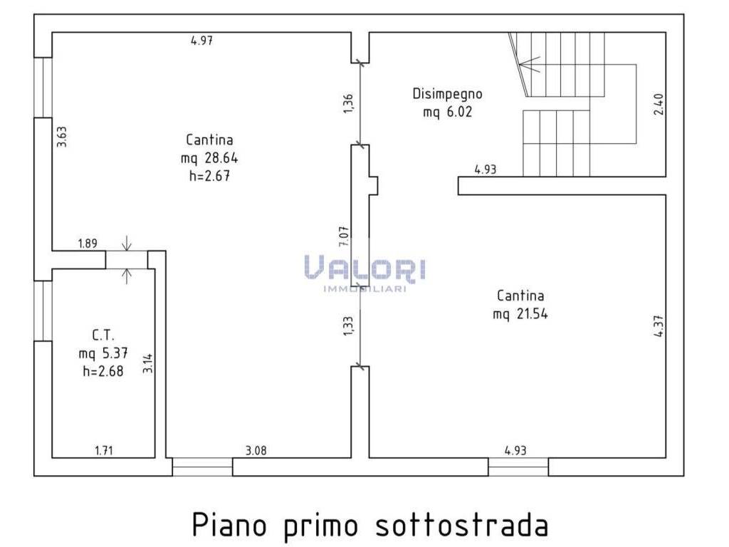 Planimetria piano primo sottostrada