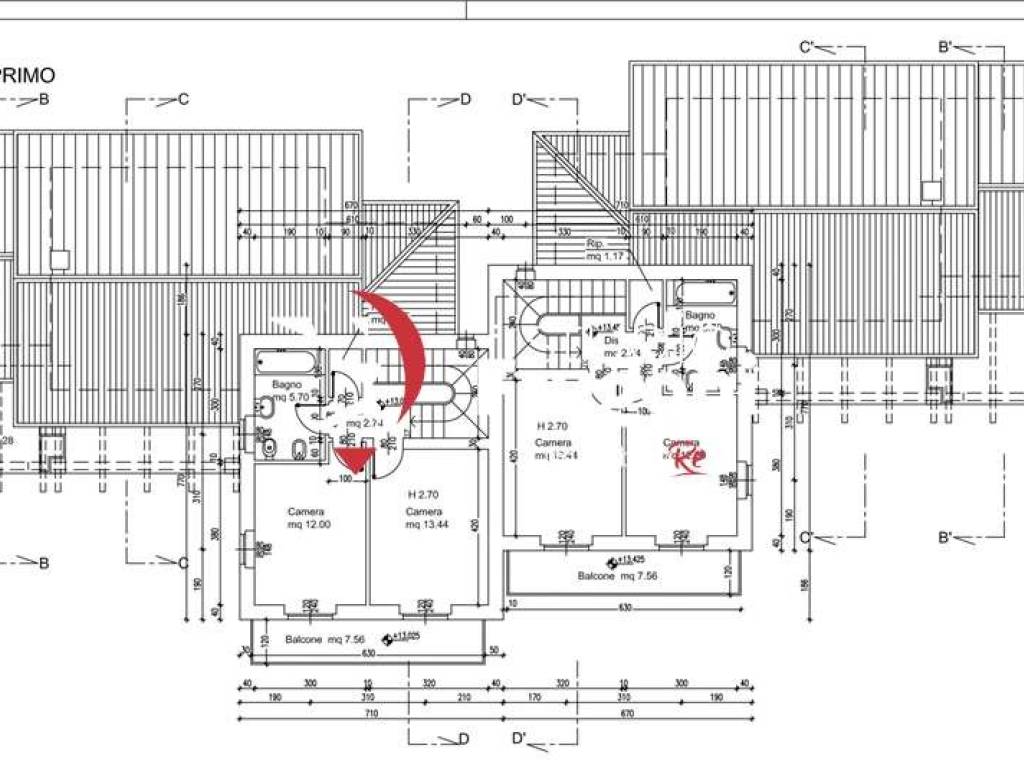 progetto planimetria piano primo 