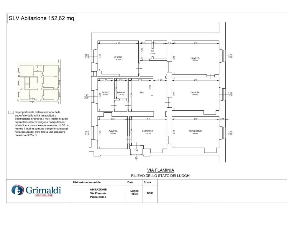 PLAN. , rilievo dello stato dei luoghi