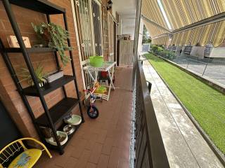 balcone con tende veranda