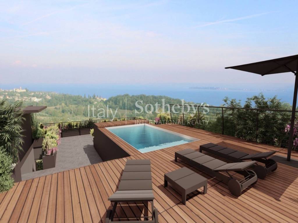 Render piscina privata sul roof top