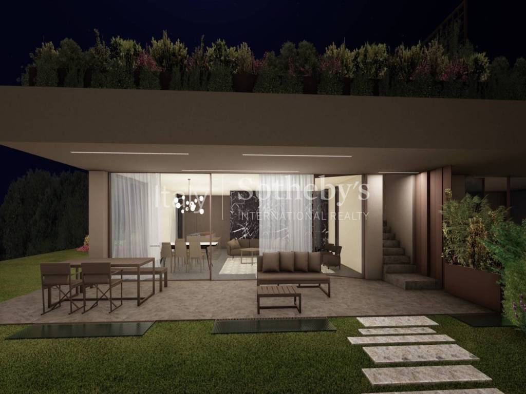 Render ingresso con giardino