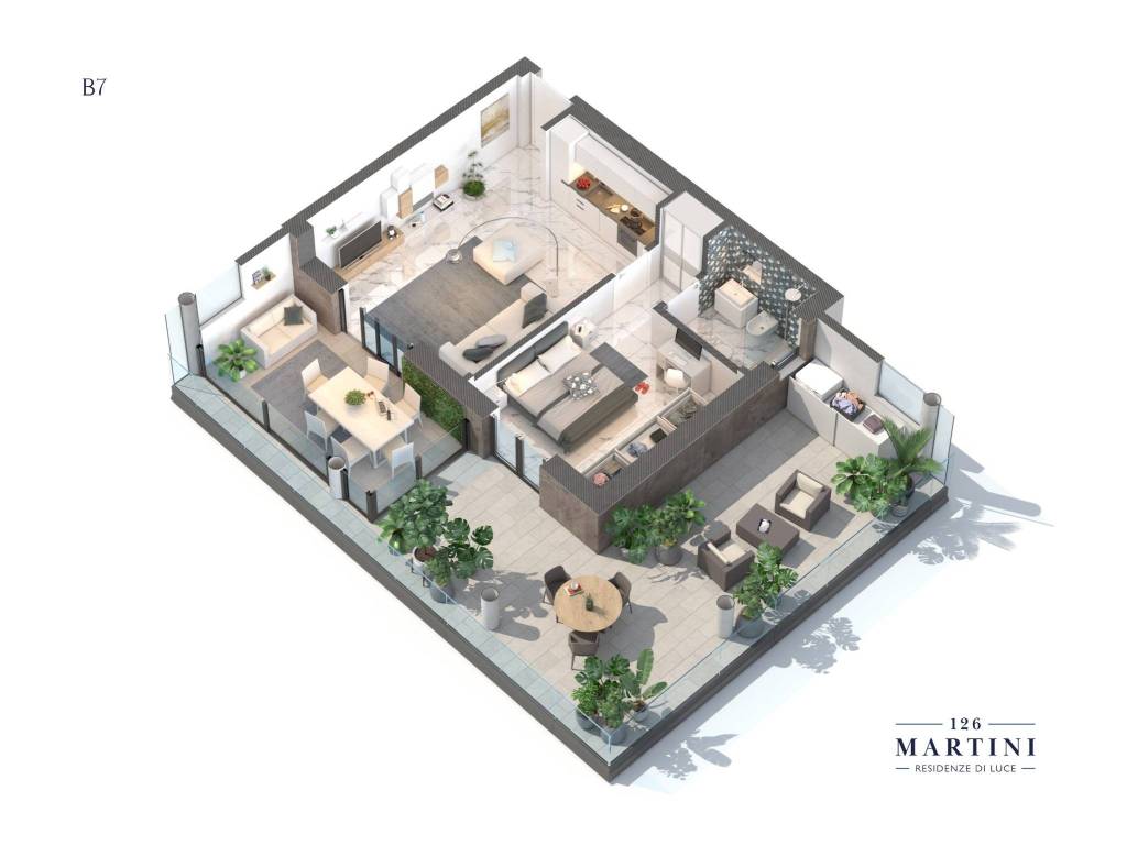 Vendita Appartamento Roma. Bilocale in via Simone Martini 126. Nuovo, primo  piano, con terrazza, riscaldamento centralizzato, rif. 105012997
