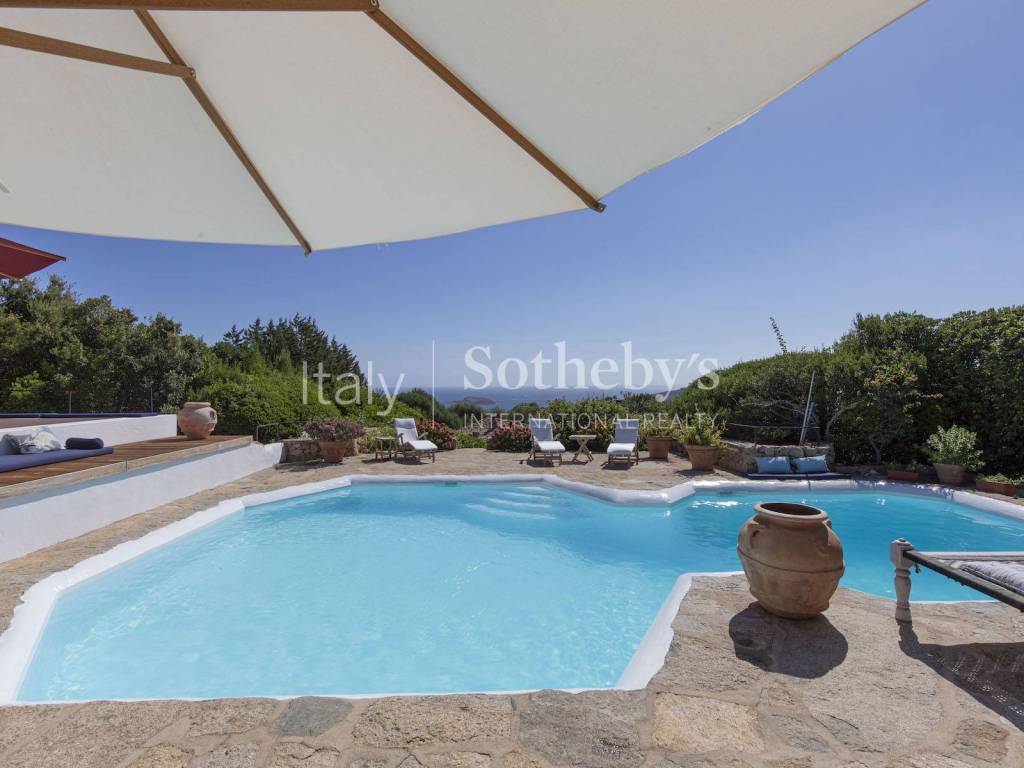 Pool area with sea view