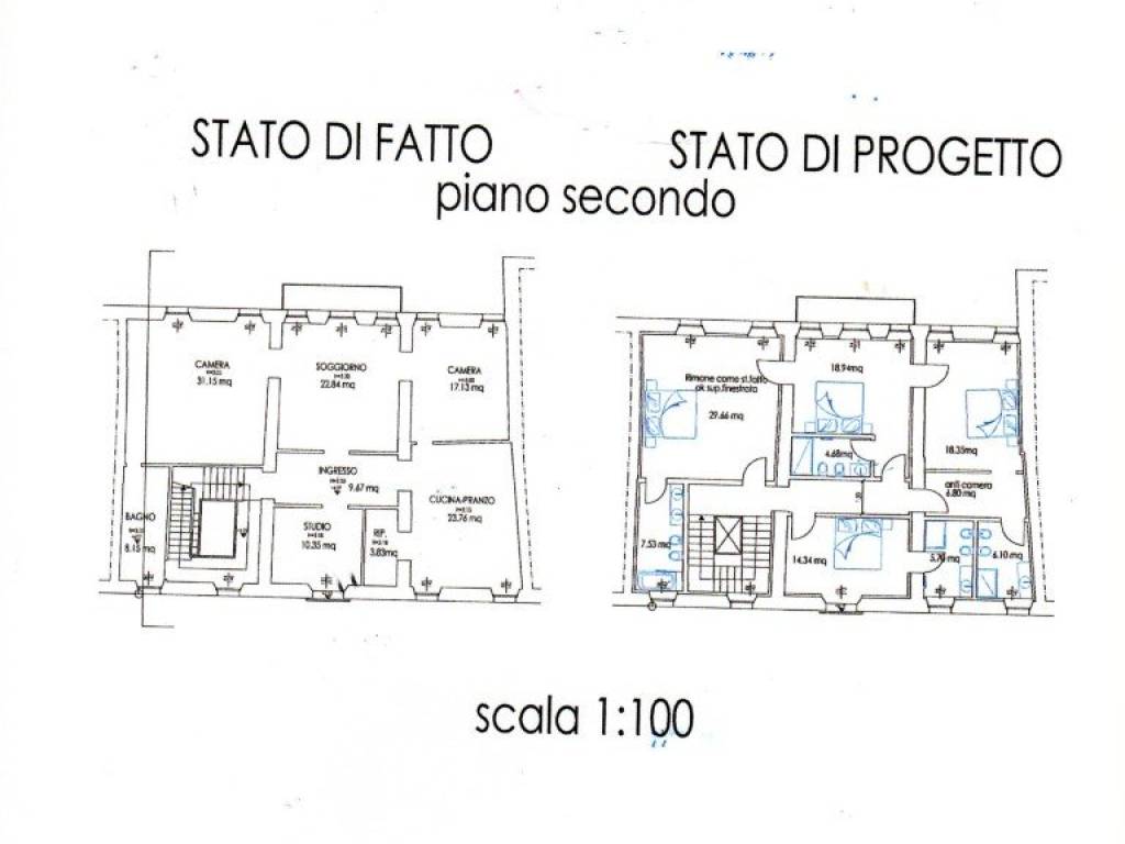 stato di fatto e progetto 2   piano