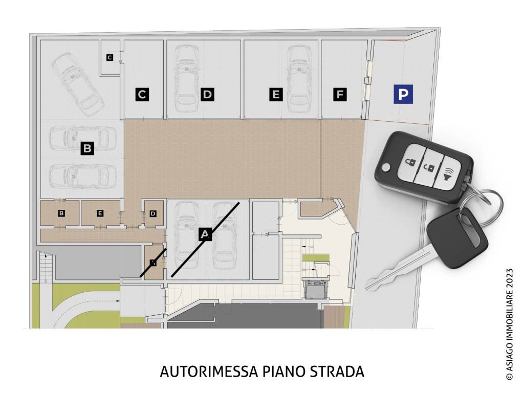 pianta delle autorimesse e delle cantine