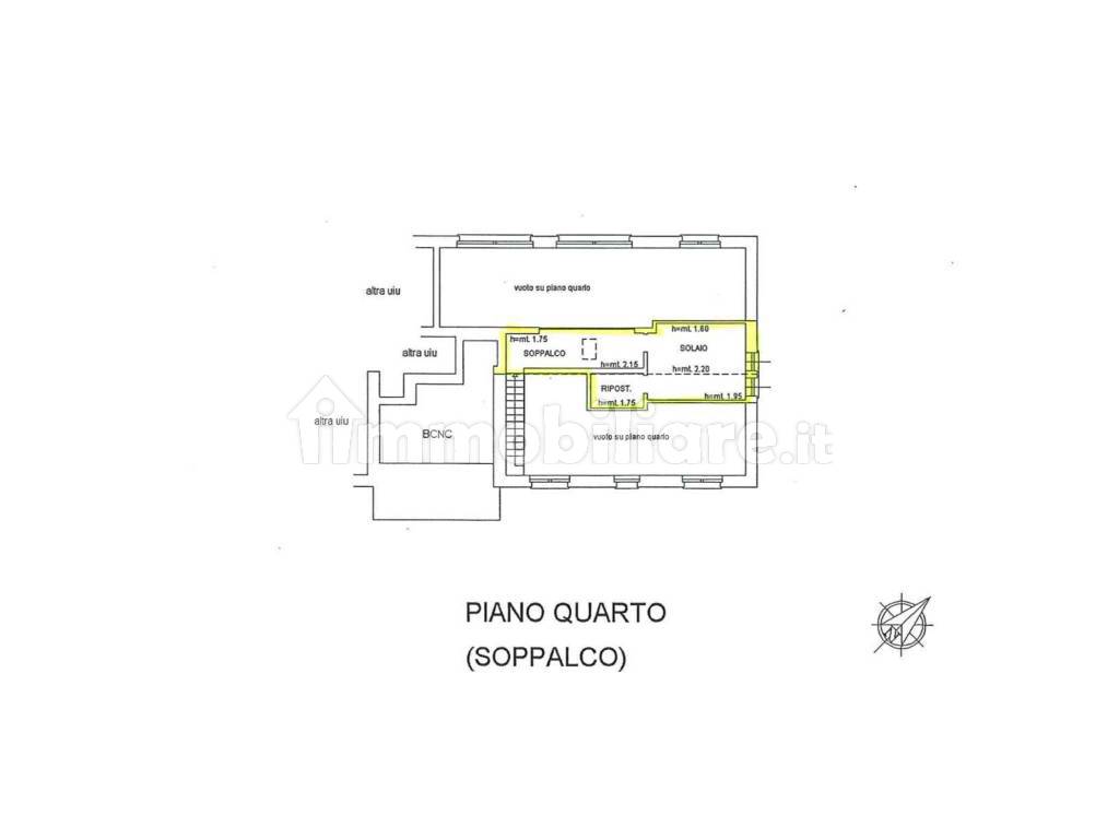 Pianta piano quarto: soppalco