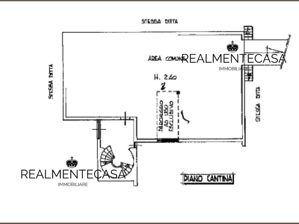 prospetto piano sotterraneo