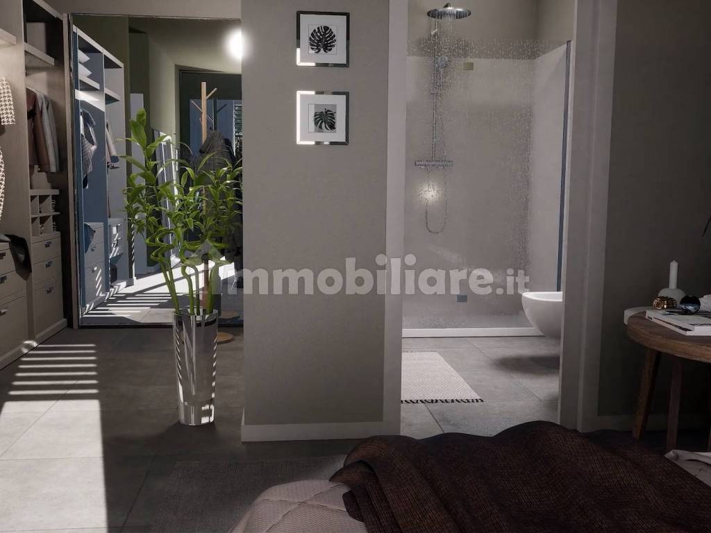 render cabina armadio e bagno