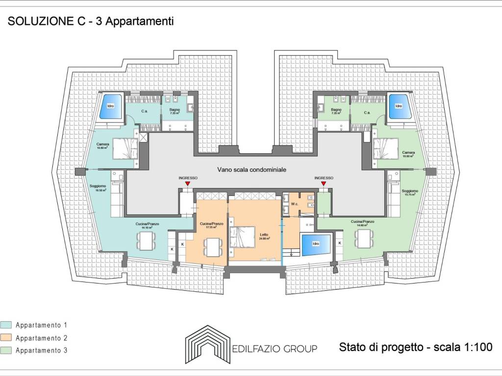 Soluzione con 3 appartamenti