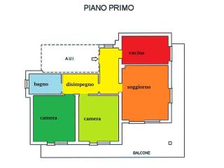 planimetria piano primo - Colorata