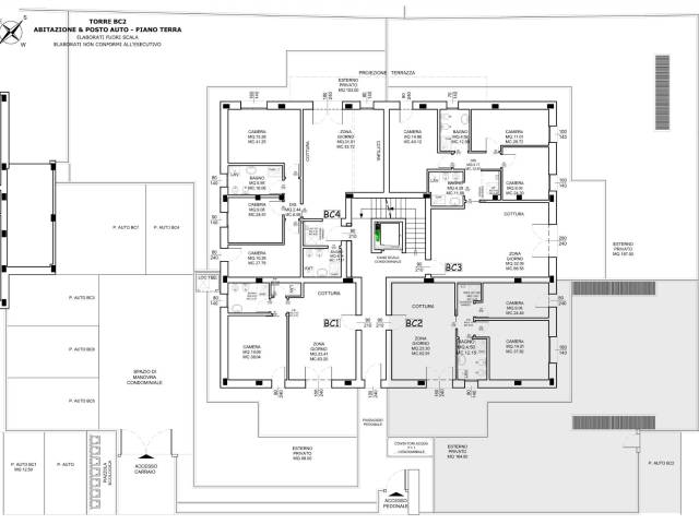 Torre BC2_sistemazioni esterne e posto auto privat