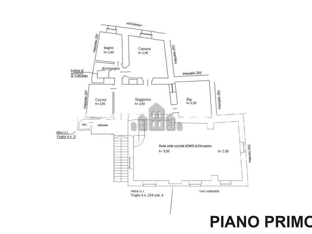 Planimetria piano primo