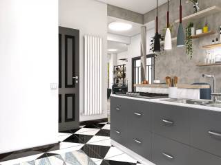 Rendering cucina con veranda