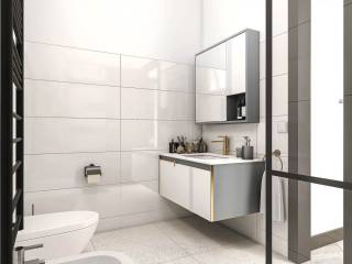 Rendering bagno a doccia