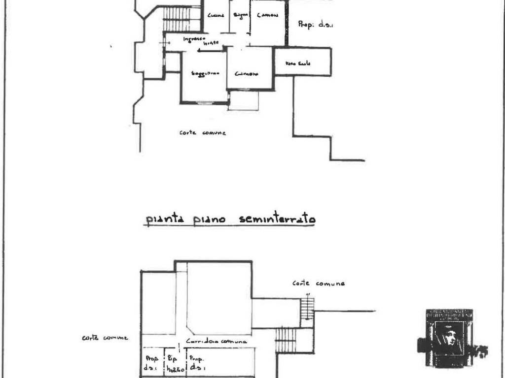 PLANIMETRIA PIANO SECONDO E SEMINTERRATO