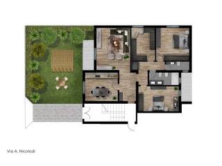 rendering appartamento/giardino