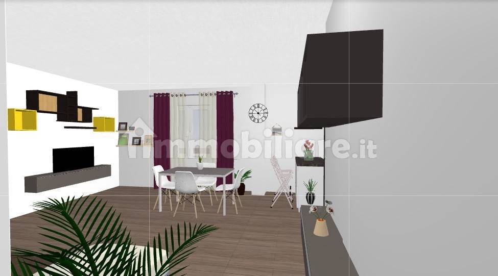 zona giorno rendering