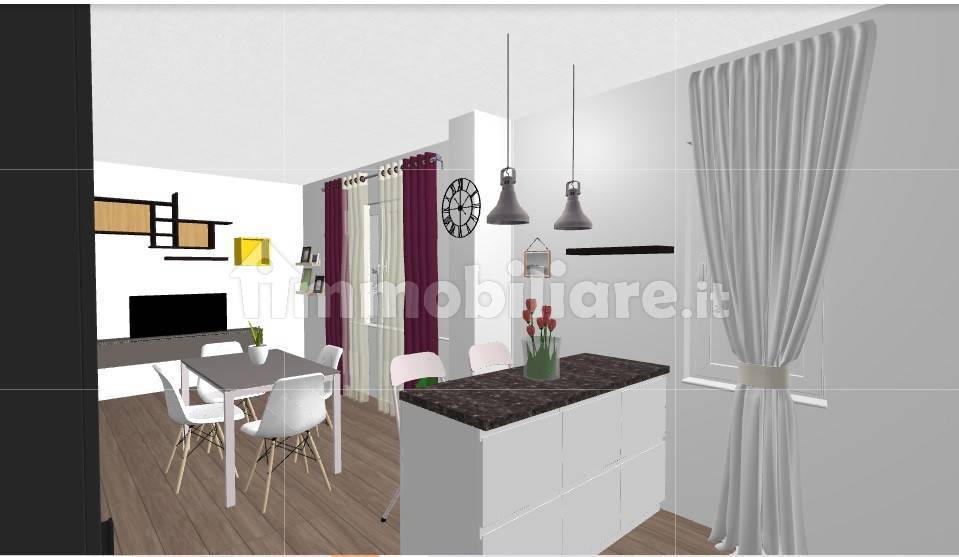 zona giorno rendering