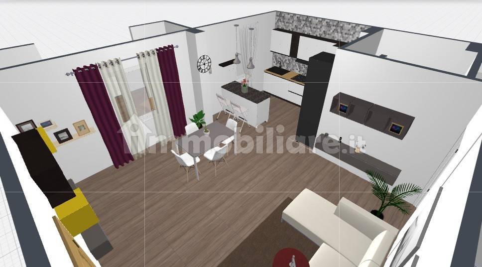 zona giorno rendering