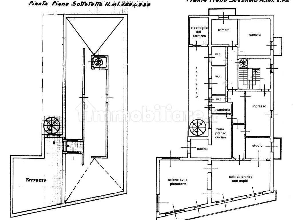 Planimetria appartamento e sottotetto.