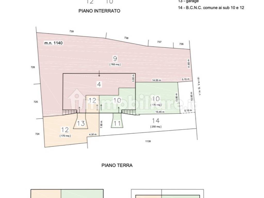 divisione schematica delle 2 abitazioni