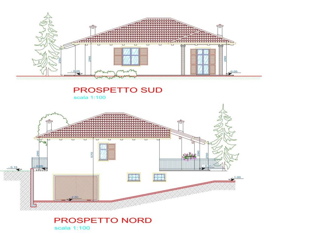 Prospetti Sud e Nord