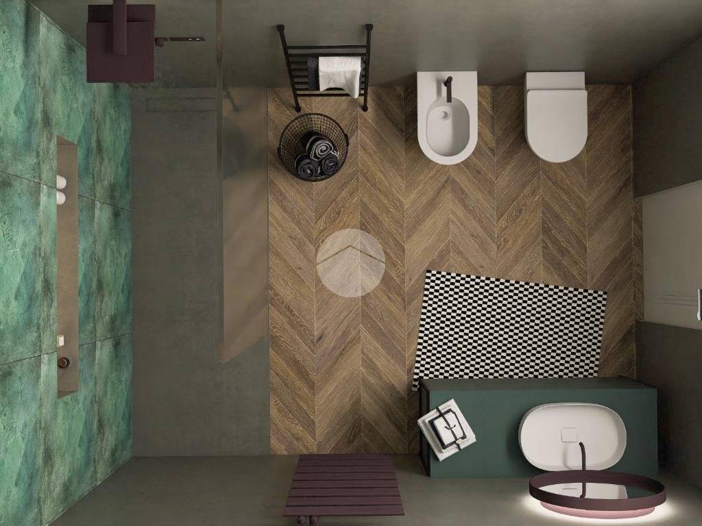 Rendering bagno dall'alto