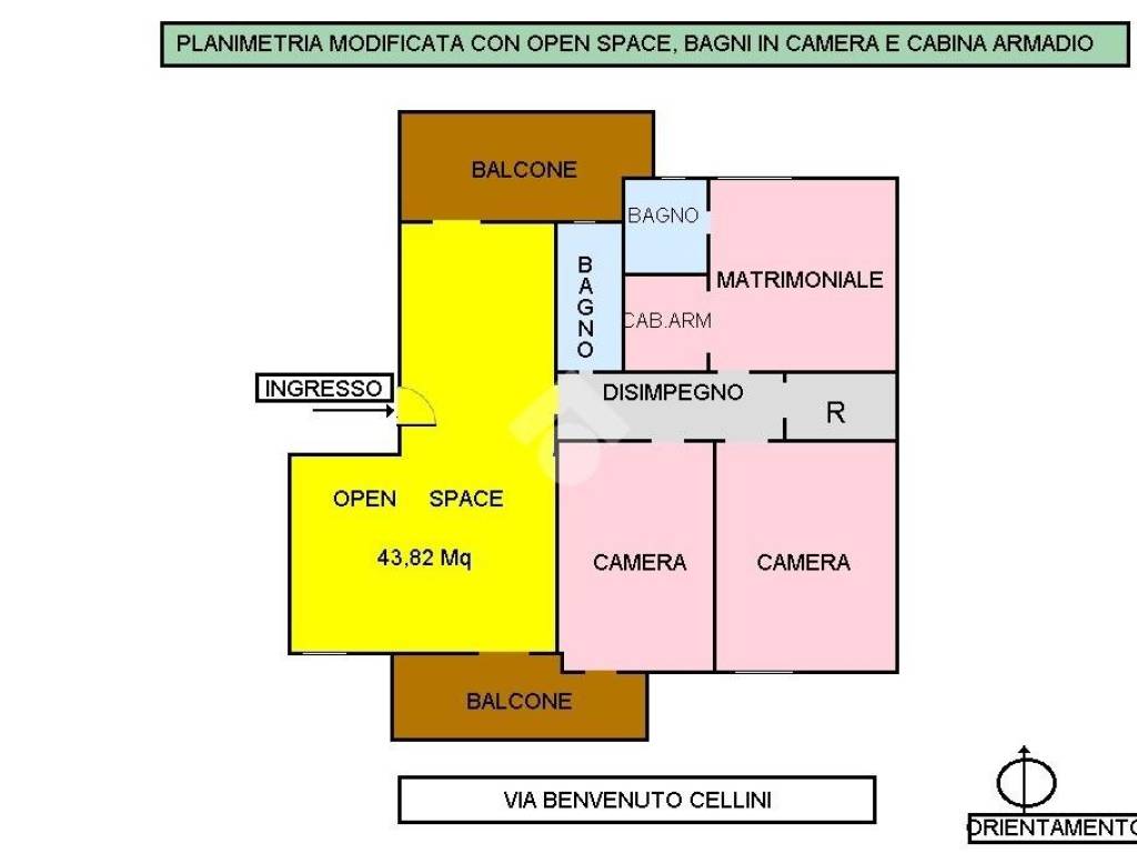 piantina modificata con cabina armadio