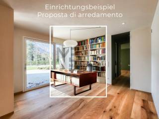 Einrichtungsbeispiel Lounge - Bibliothek im Wohnbereich - esempio di arredamento per lounge - biblioteca nella zona giorno