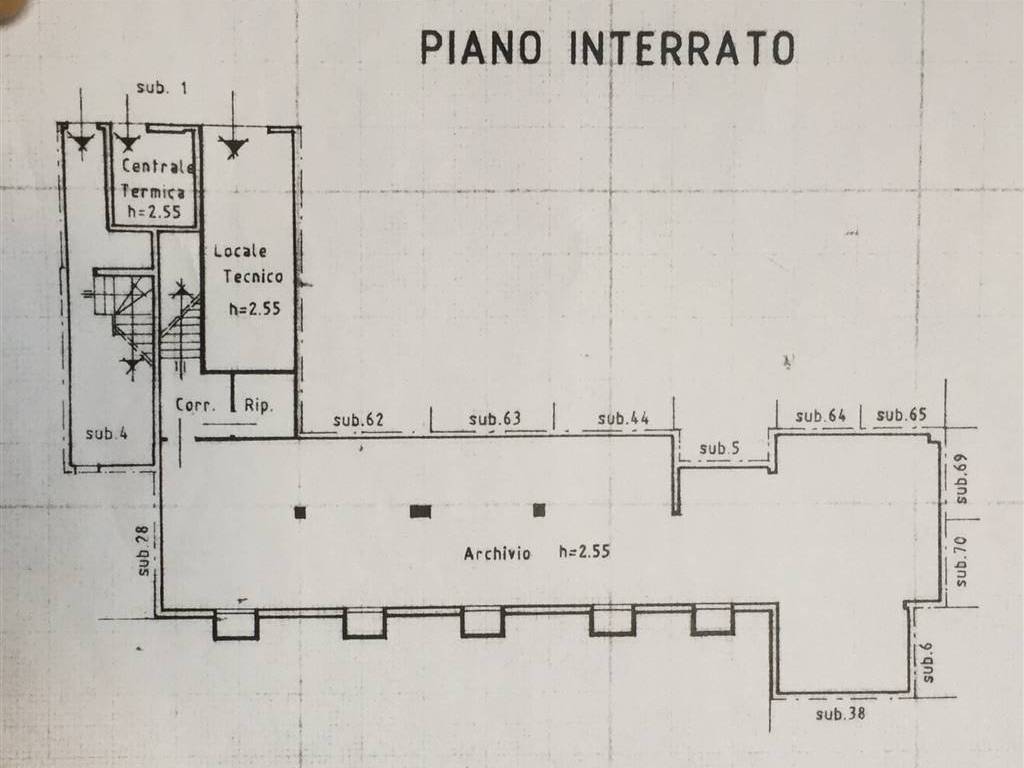 PIANTA PIANO INTERRATO - ARCHIVIO/DEPOSITO