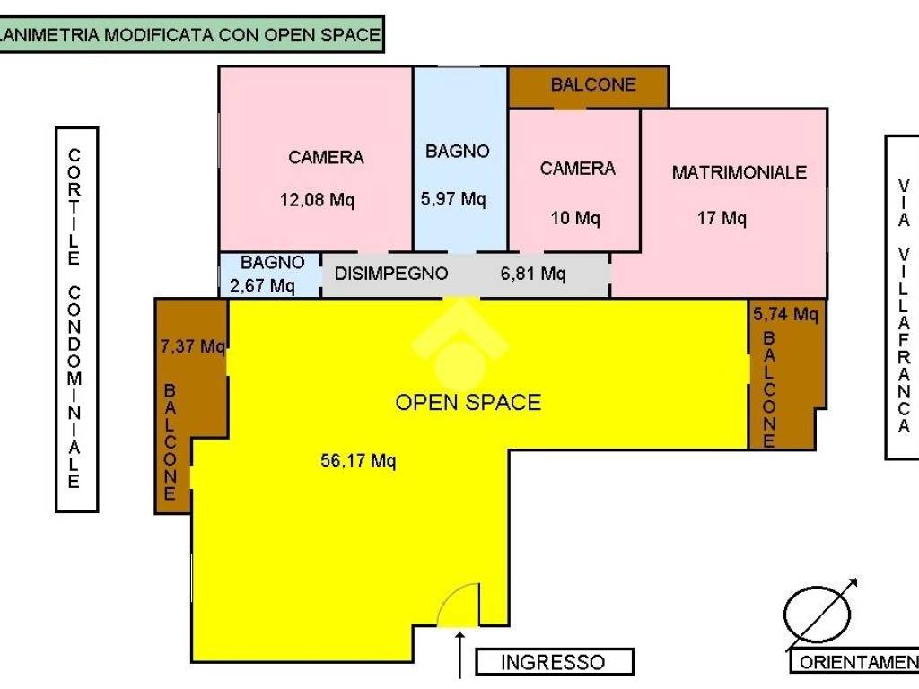 piantina con open space 1