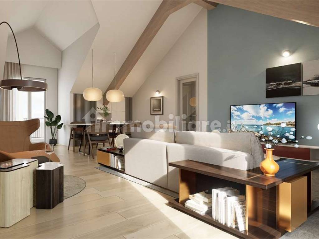 render zona tinello soggiorno