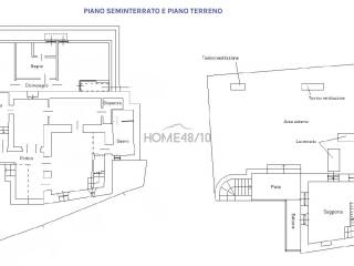 Planimetria piano seminterrato e primo